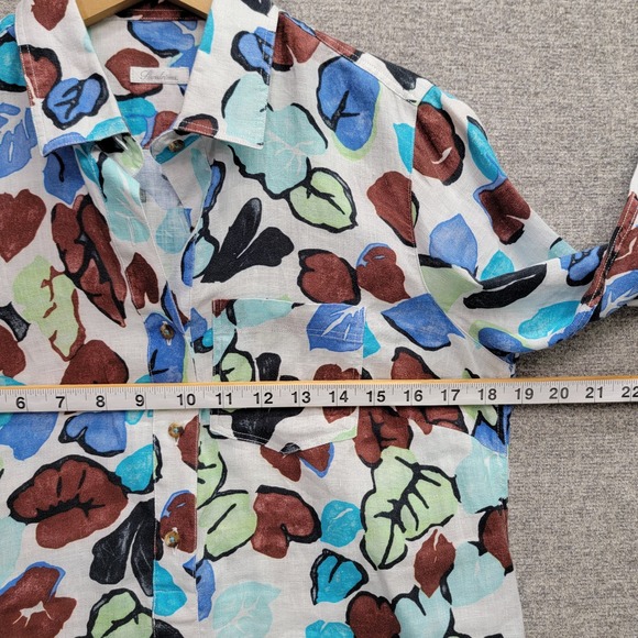 STENSTROMS WOMEN FLORAL LINEN BUTTON SHIRT, SIZE 34 - Picture 9 of 10